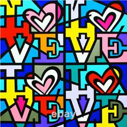 Four Loves, limited edition giclee on canvas, Jozza, 30X30 signed, un-stretched