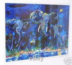 Framed Elephant Nocturne Limited Edition Serigraph By Leroy Neiman
