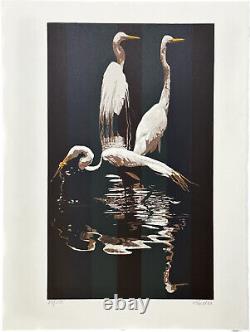 Fran Bull Three Egrets 1980 Signed Limited Edition Silkscreen