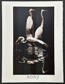 Fran Bull Three Egrets 1980 Signed Limited Edition Silkscreen