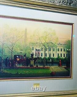 G. Harvey Signed Limited Edition Print 1600 Pennsylvania Ave. 344/1250 Framed