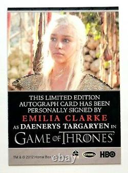 Game of Thrones Emilia Clarke Autographed (INV1007) Limited Edition Gem Mint