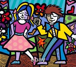 Girl First Flower, limited edition giclee on canvas, signed by Jozza, 34X30