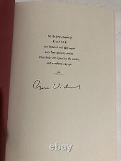 Gore Vidal EMPIRE Signed and Numbered Limited Edition 1987 # 40/250