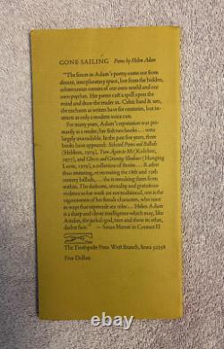 HELEN ADAM GONE SAILING Signed BEAT POETRY 1st ed. (1980) 1/1000 COPIES