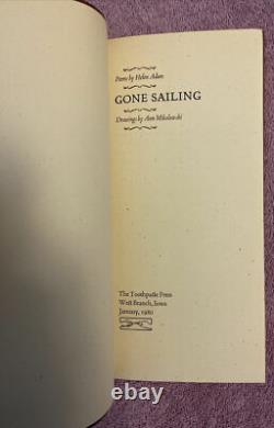 HELEN ADAM GONE SAILING Signed BEAT POETRY 1st ed. (1980) 1/1000 COPIES