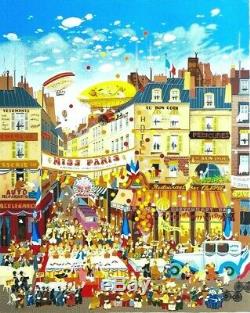 HIRO YAMAGATA MISS PARIS Hand Signed Limited Edition Serigraph #ED /300 RARE