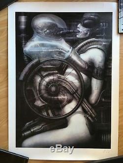 H. R. Giger signed limited edition print huge and rare print Biomechanoid