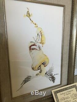 Happy Grasshopper On A Mushroom Dr Seuss Limited Edition Lithograph FRAMED