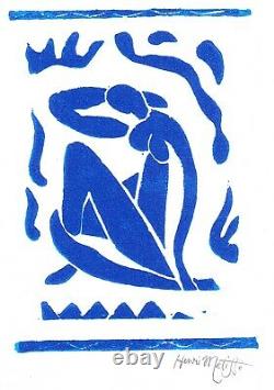 Henri Matisse Print Blue Nude Hand-Signed Limited Edition Linocut with COA