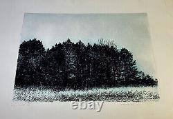 Herbert Fink Original Etching Woods Edge limited Edition 25/250 Signed 1978