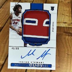 Isaiah Stewart 2020-21 National Treasures #145 RPA RC PATCH AUTO 3 COLOR /99