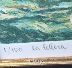Italian Impressionist Artist Antonio Saliola Signed Double Color Engravings