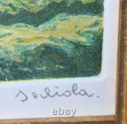 Italian Impressionist Artist Antonio Saliola Signed Double Color Engravings