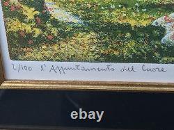Italian Impressionist Artist Antonio Saliola Signed Double Color Engravings