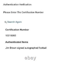 JIM BROWN Rare Signed Autographed Football Limited Edition IPA & VSA COA GOAT