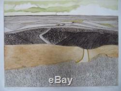 JOHN BRUNSDON (1933-2014) limited edition PENCIL SIGNED etching Dorset Summer