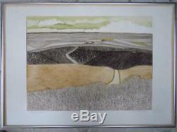 JOHN BRUNSDON (1933-2014) limited edition PENCIL SIGNED etching Dorset Summer