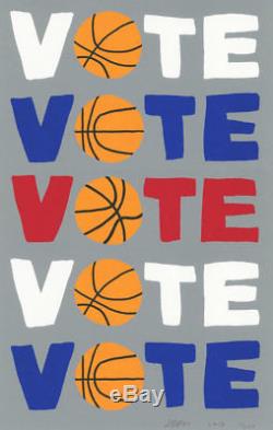 JONAS WOOD SIGNED VOTE Basketball Limited Edition Color Screen Print SOLD OUT