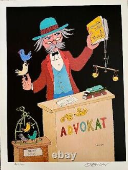 JOVAN OBICAN ADVOKAT (Lawyer) SIGNED LIMITED-EDITION 18x25 LITHOGRAPH COA