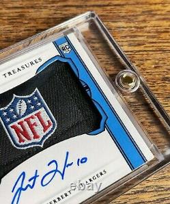 JUSTIN HERBERT AUTO ROOKIE TRUE RPA SHIELD 2020 National Treasures CHARGERS