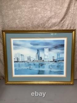 J. E. DRAPER City Skyline Painting. Limited Edition Signed Lithograph