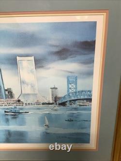 J. E. DRAPER City Skyline Painting. Limited Edition Signed Lithograph