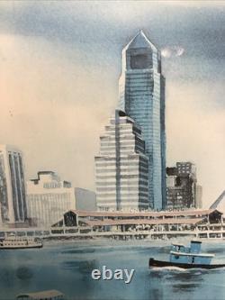 J. E. DRAPER City Skyline Painting. Limited Edition Signed Lithograph