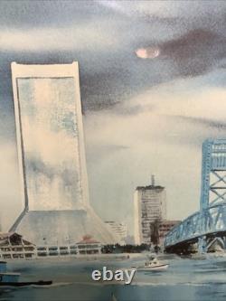 J. E. DRAPER City Skyline Painting. Limited Edition Signed Lithograph