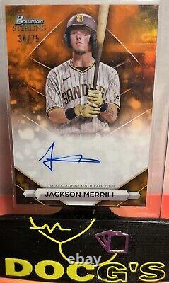 Jackson Merrill 2023 Bowman Sterling Prospects Auto Orange /75