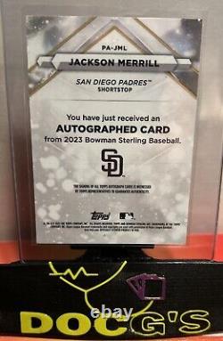 Jackson Merrill 2023 Bowman Sterling Prospects Auto Orange /75