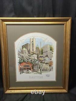 James Conner Limited Edition Signed Colorful Montage Print of Dayton Ohio 32/700