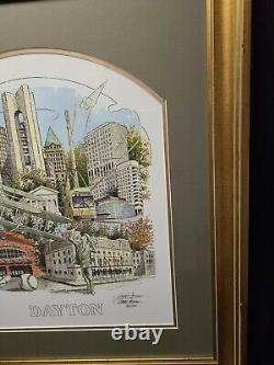 James Conner Limited Edition Signed Colorful Montage Print of Dayton Ohio 32/700