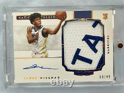 James Wiseman 2020-21 National Treasures RC Rookie Patch Auto RPA /49 Best Patch