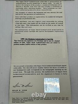 Joe Montana Autographed Upper Deck #133 Limited Edition 194/ 1000 with COA
