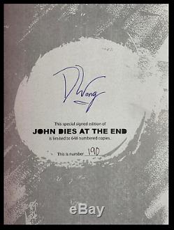 John Dies At The End SIGNED by DAVID WONG Mint Cemetery Dance Hardback 1/648