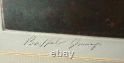 John K. Esler Signed Limited Edition Print Buffalo Jump 85/100, 1980