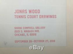 Jonas Wood Tennis Court Drawings SIGNED poster limited edition Banksy Hirst Kaws