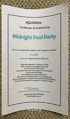 Josh Agle SHAG Midnight Pool Party Art Serigraph Print Elrod Palm Springs MCM