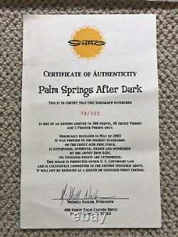 Josh Agle SHAG Palm Springs After Dark Print with COA Mid Century Modern MCM