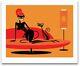 Josh Shag Agle Black Kitten In Orange art poster serigraph print