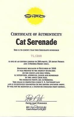 Josh Shag Agle Cat Serenade tiki art print poster serigraph