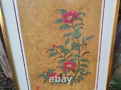 Kazutoshi Sugiura Japan Winter Camellia Silkscreen Print Limited Edition Signed