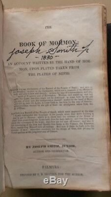 LDS BOOK OF MORMON 1830 1st Ed Signed Prophet and Witnesses Exact Repro