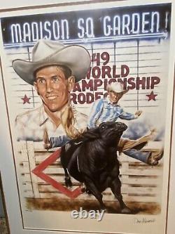 Limited Edition Autographed Jim Shoulders PBR Pro Rodeo Hall of Fame Poster