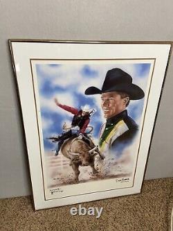 Limited Edition Autographed PBR Pro Rodeo Poster Tuff Hedeman Lithograph