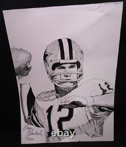 Limited Edition Autographed Roger Staubach M Kittle print 32/100 Dallas Cowboys