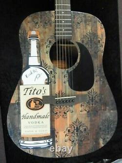 Limited Edition Autographed Titos Vodka Acoustic Guitar