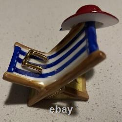 Limited Edition Beach Chair Limoge, Signed And Numbered, Mint, Trinket Box