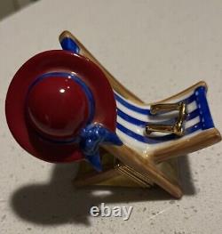 Limited Edition Beach Chair Limoge, Signed And Numbered, Mint, Trinket Box